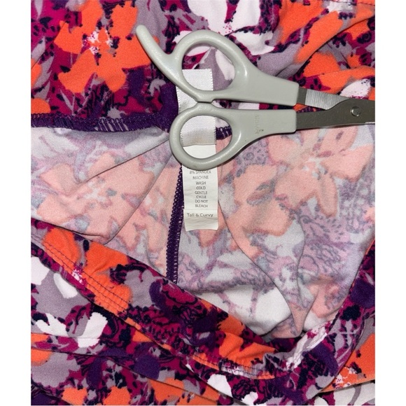 LuLaRoe Purple Orange Floral Leggings Tall and Curvy 12/14-22/24 - Picture 5 of 5